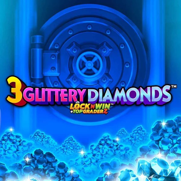 Slots logo of 3 Glittery Diamonds from PearFiction Studios at Spinfin Casino