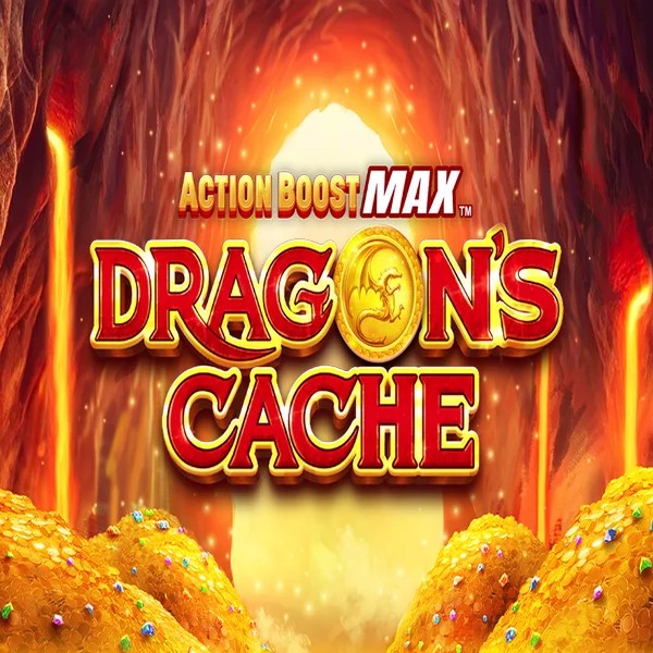 Action Boost Max Dragon's Cache logo by SpinPlay Games at Spinfin Casino