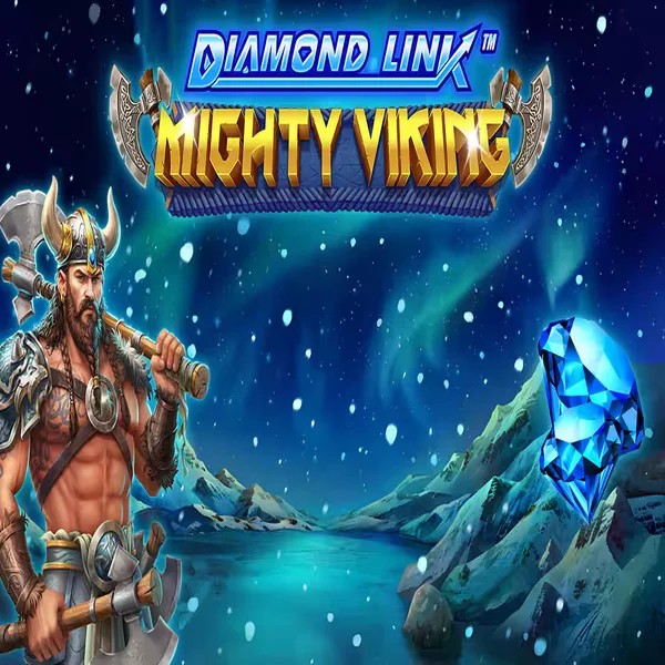 Diamond Link Mighty Viking slot logo by Greentube at Spinfin Casino