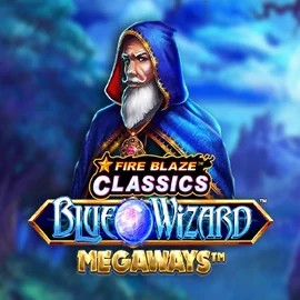 Play the Fire Blaze Blue Wizard Megaways slot by Rarestone Gaming on Spinfin Casino