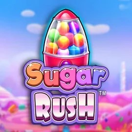 Sugar Rush online game logo by Pragmatic Play on spinfincasino.eu.com