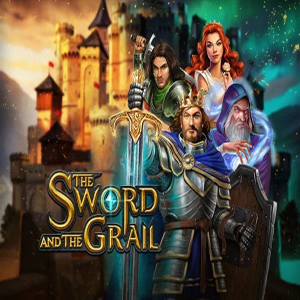 The Sword and the Grail slot logo by Play'n GO at Spinfin Casino